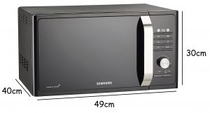 Medidas microondas Samsung negro