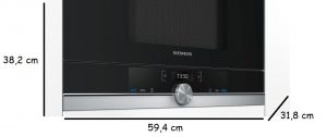 microondas Siemens sin plato giratorio MEDIDAS